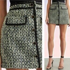 Dynamite Tweed Skirt With Trim And Button XL